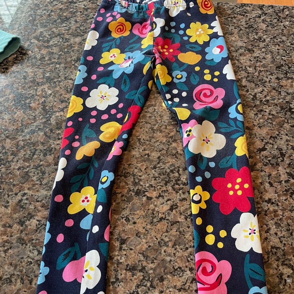 Girls Hanna Size 6-7 Andersson Flowered Leggings